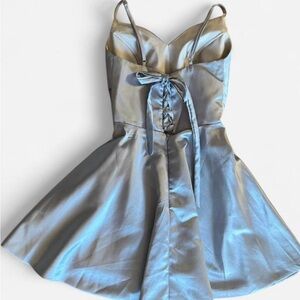 Elegant Silver Satin Dress